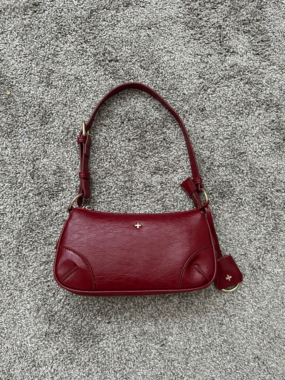 peta + jain regina cherry red shoulder bag